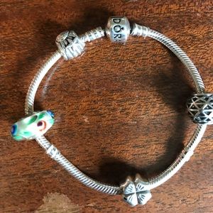Pandora bracelet with 4 charms